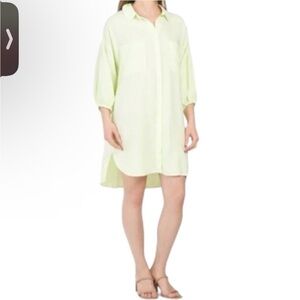 Young Fabulous & Broke Sand Dollar Shirt Dress Aloe Size Small Boxy Oversized